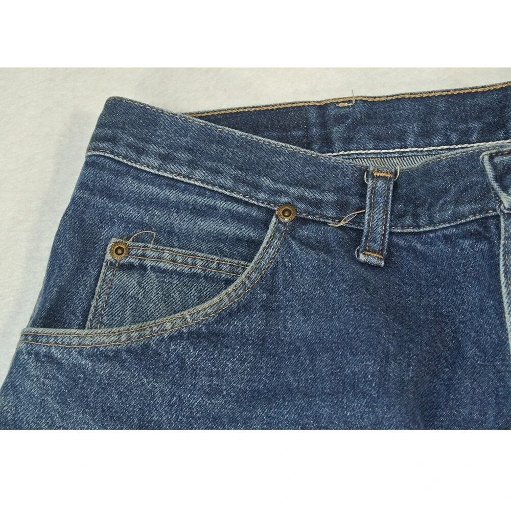Wrangler Jeans Men's 38 x 32 regular fit straight blue denim pants retro